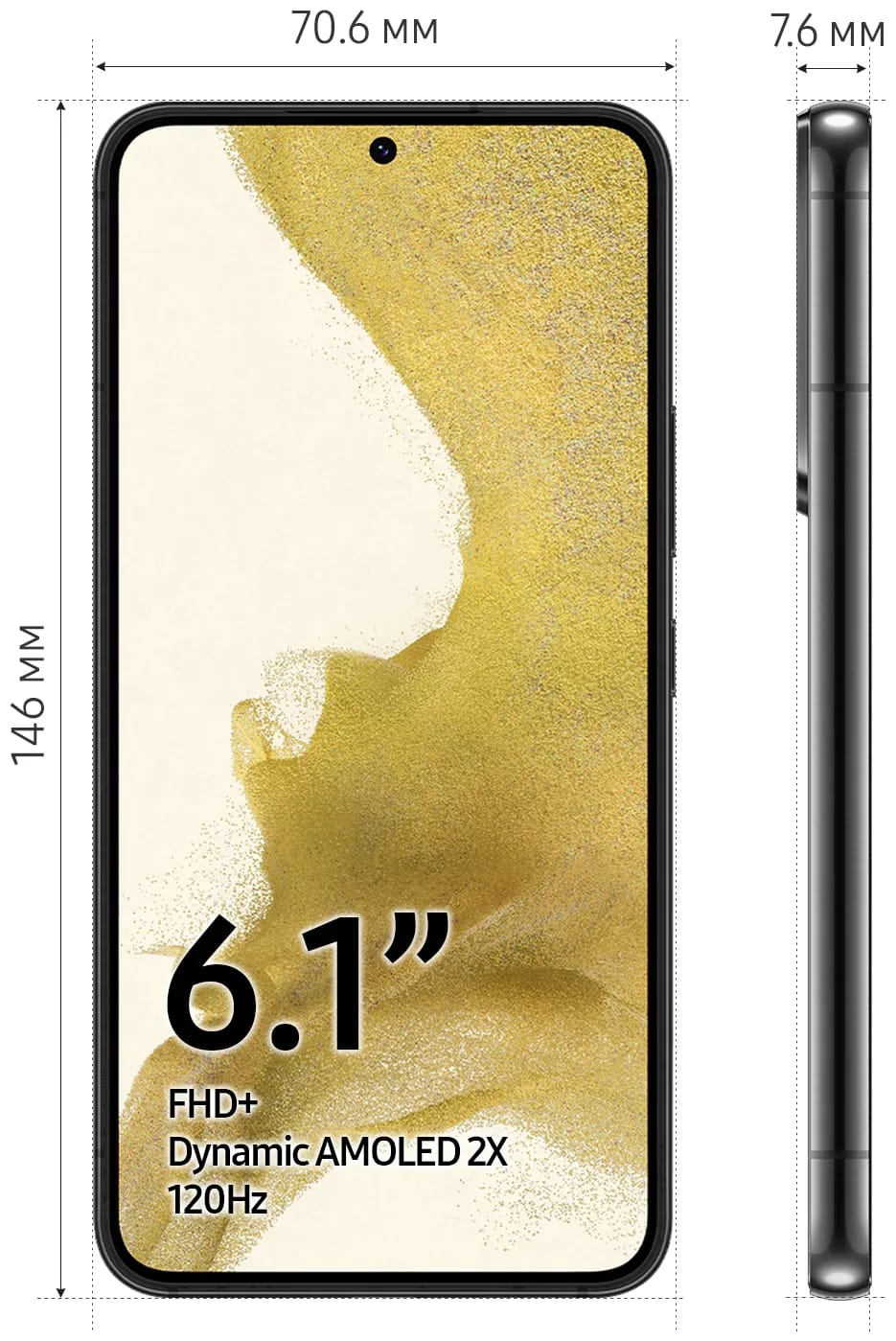 Смартфон Samsung Galaxy S22 8/128 ГБ памяти, Black, черный фантом, EU - изображение №5