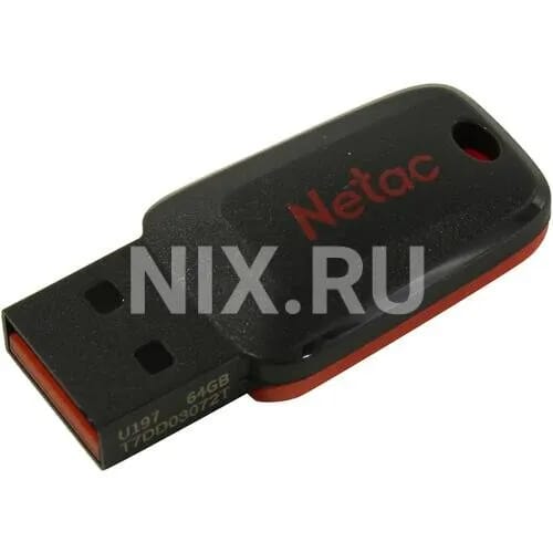 накопитель памяти 64 гб Netac U197 64 ГБ, 1 шт., черный/красный - изображение №12