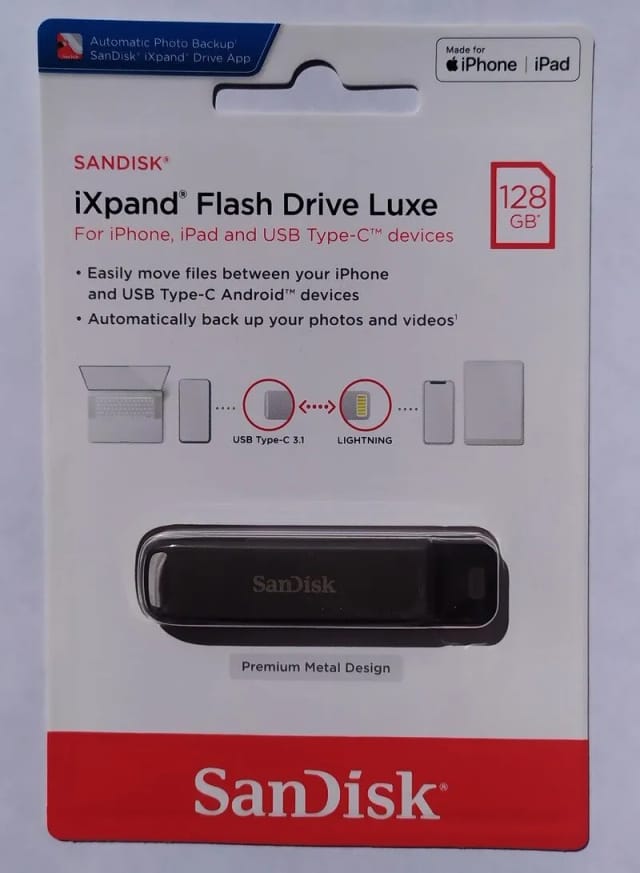 Флешка SanDisk 128GB iXpand Luxe Type-C, Lightning - изображение №5