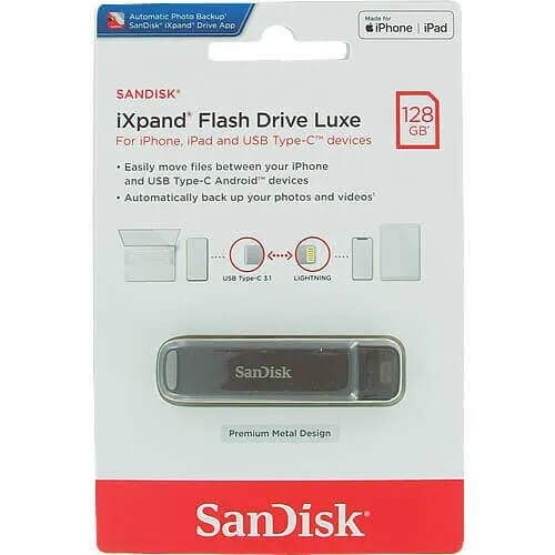 Флешка SanDisk 128GB iXpand Luxe Type-C, Lightning - изображение №7