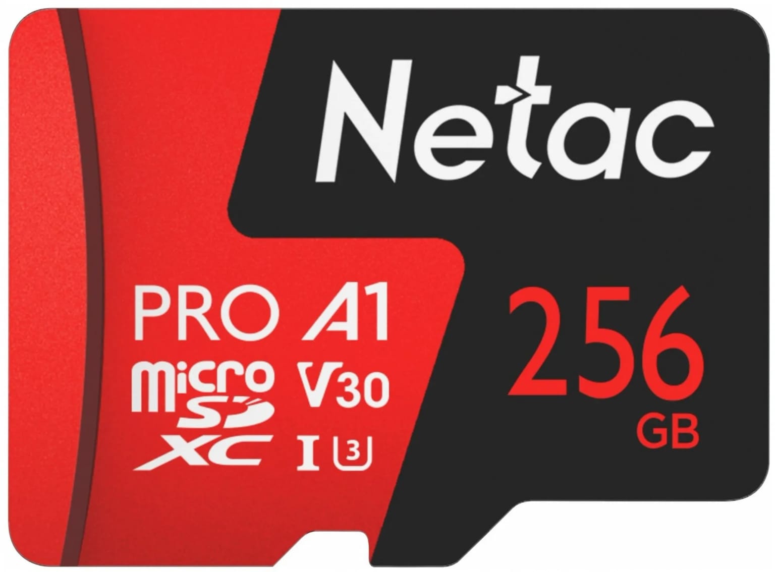 Карта памяти Netac microSDXC 256 ГБ Class 10, V30, A1, UHS-I, R 100 МБ/с, адаптер на SD, 1 шт., черный/красный - изображение №6