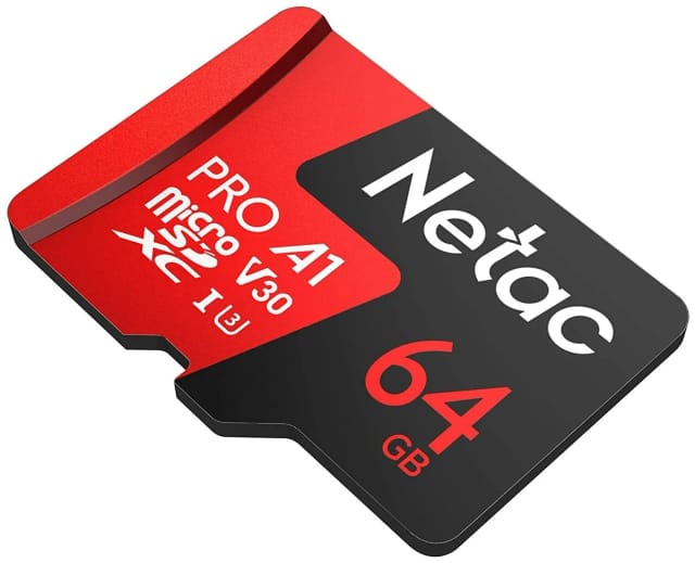 Карта памяти Netac microSDXC 64 ГБ Class 10, V30, A1, UHS-I U3, R 100 МБ/с, адаптер на SD, 1 шт., черный/красный - изображение №3