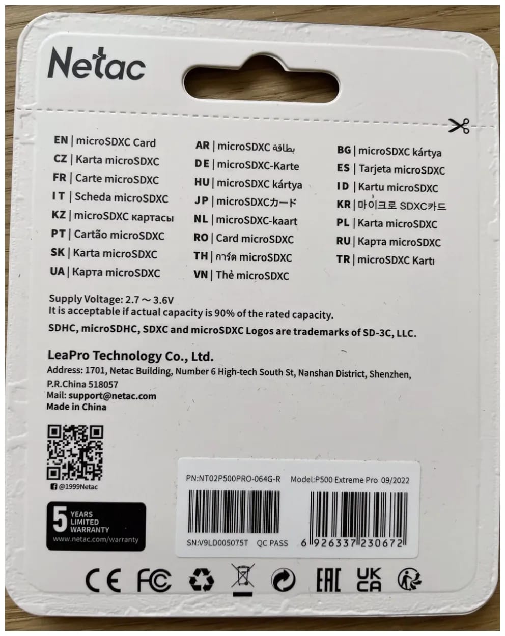 Карта памяти Netac microSDXC 64 ГБ Class 10, V30, A1, UHS-I U3, R 100 МБ/с, адаптер на SD, 1 шт., черный/красный - изображение №6