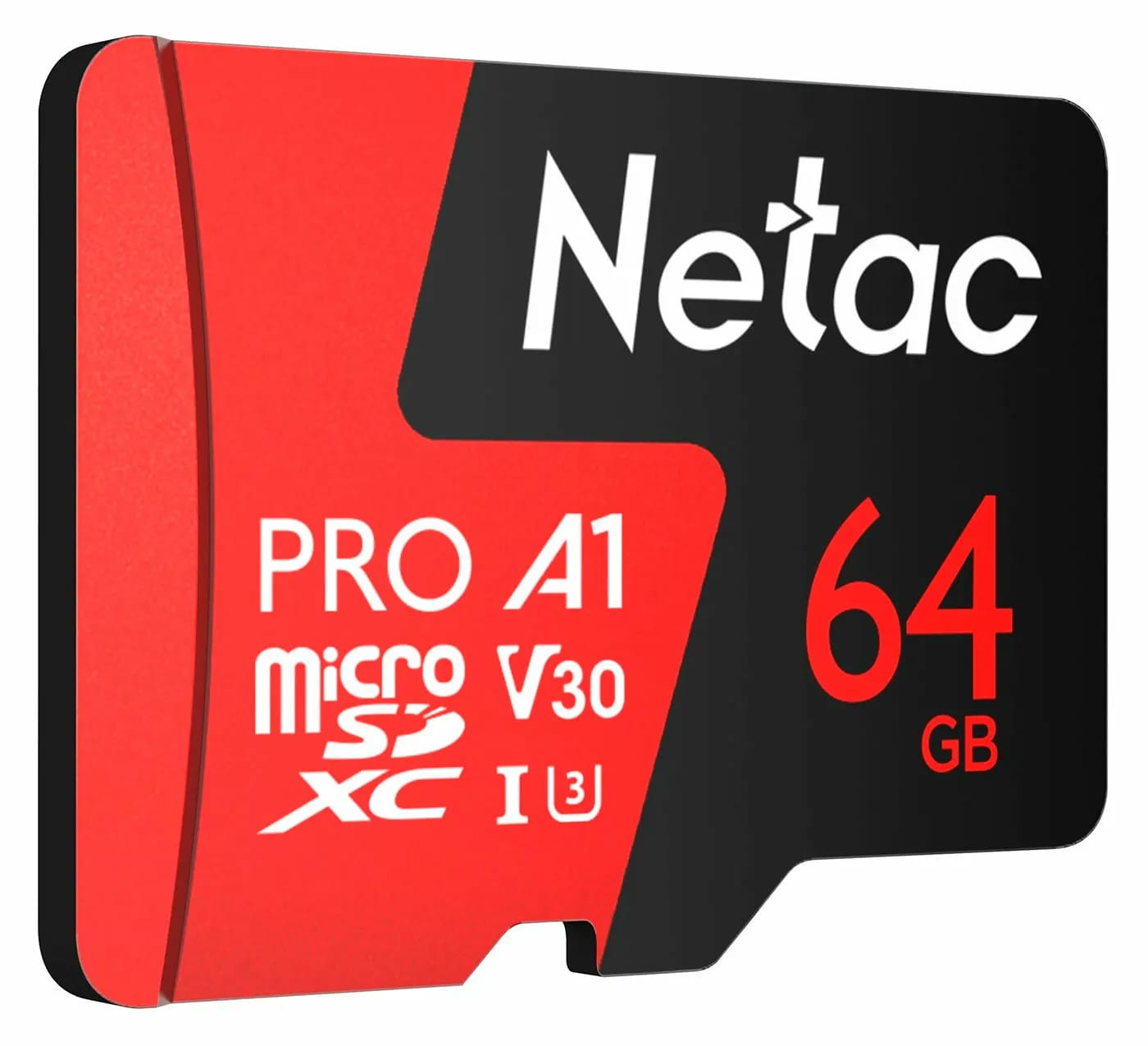 Карта памяти Netac microSDXC 64 ГБ Class 10, V30, A1, UHS-I U3, R 100 МБ/с, адаптер на SD, 1 шт., черный/красный - изображение №12