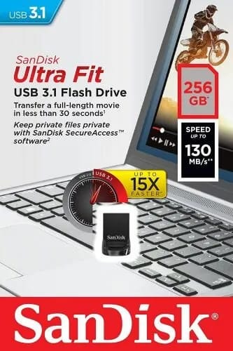 Флешка SanDisk Ultra Fit USB 3.1 CZ430 256 ГБ, 1 шт., черный - изображение №8
