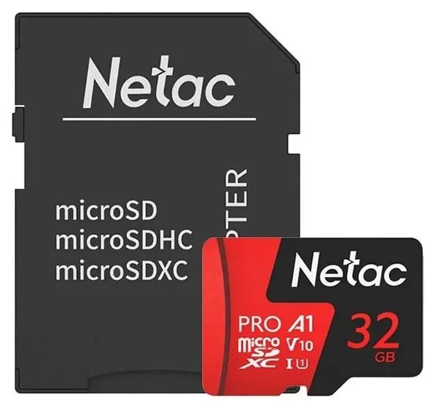 Карта памяти Netac MicroSD 32GB V10A1C10 100Mb/s+adp - изображение №4