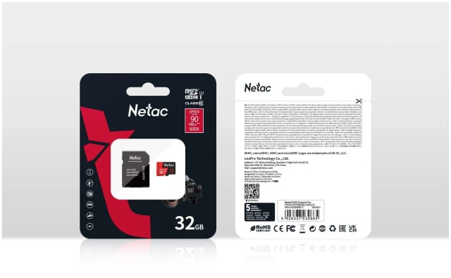 Карта памяти Netac MicroSD 32GB V10A1C10 100Mb/s+adp - изображение №3