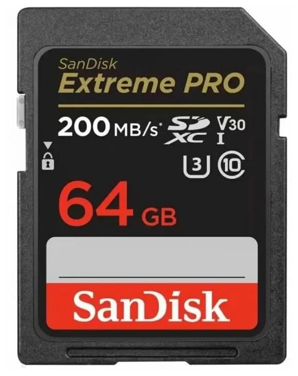 Карта памяти Sandisk Extreme Pro SDXC UHS-I U3 V30 64Gb (200/90 MB/s) - изображение №2