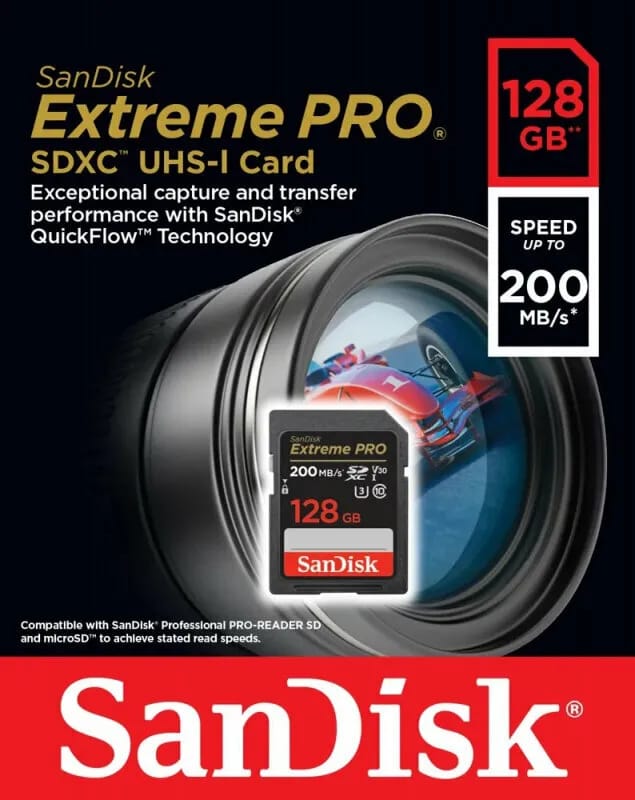Карта памяти SanDisk SDXC 128 ГБ Class 10, V30, UHS-I U3, 1 шт., черный - изображение №1