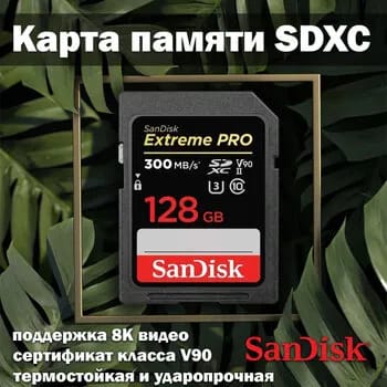 Карта памяти SanDisk SDXC 128 ГБ Class 10, V30, UHS-I U3, 1 шт., черный - изображение №8