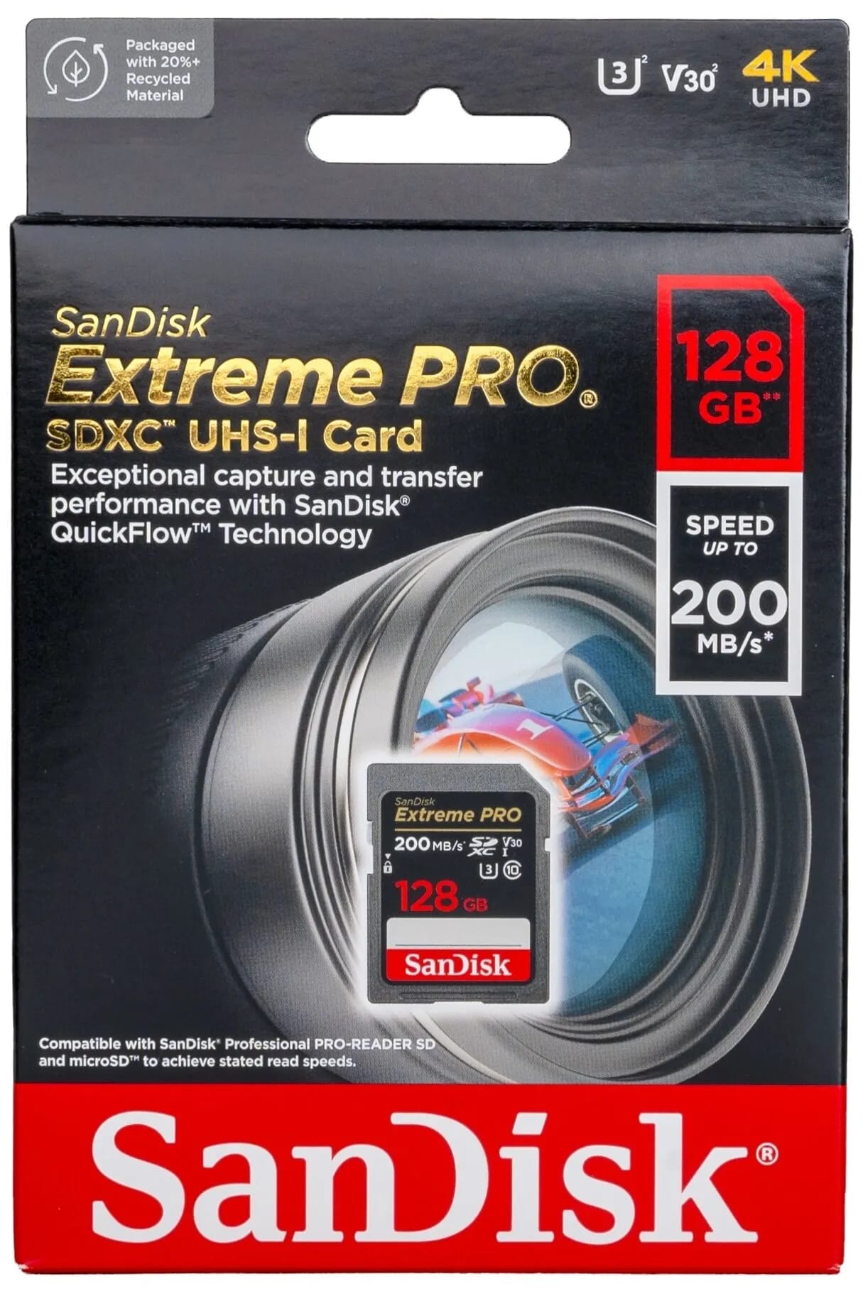 Карта памяти SanDisk SDXC 128 ГБ Class 10, V30, UHS-I U3, 1 шт., черный - изображение №5