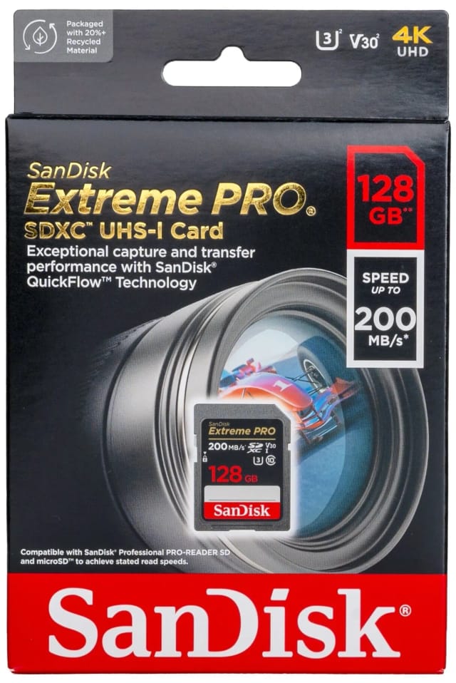 Карта памяти SanDisk SDXC 128 ГБ Class 10, V30, UHS-I U3, 1 шт., черный - изображение №5