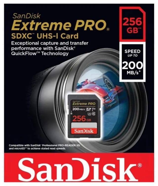 Карта памяти SanDisk SDXC 256 ГБ Class 10, V30, A2, UHS-I U3, 1 шт., черный - изображение №1
