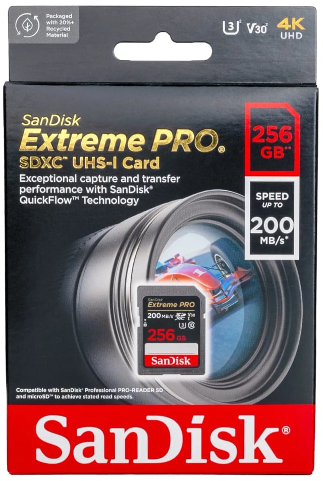 Карта памяти SanDisk SDXC 256 ГБ Class 10, V30, A2, UHS-I U3, 1 шт., черный - изображение №5