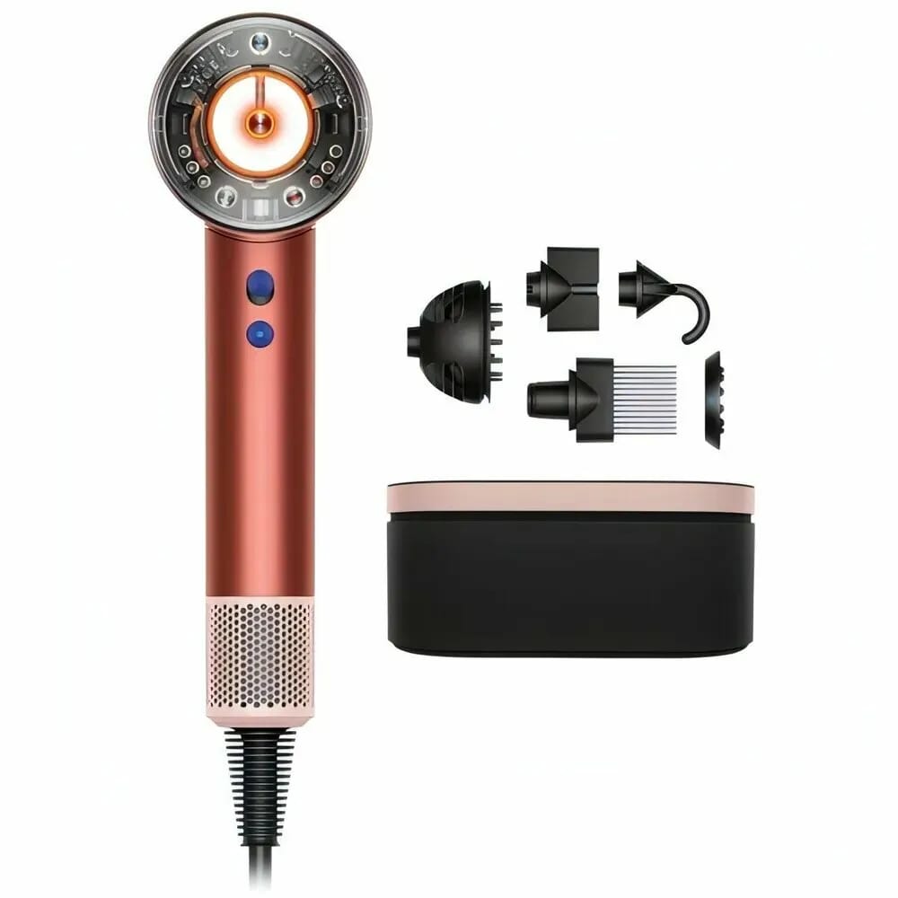Фен Supersonic Nural HD16 Wave+Curl diffuser Gift Edition, strawberry bronze/blush pink (с кейсом) EU - изображение №2