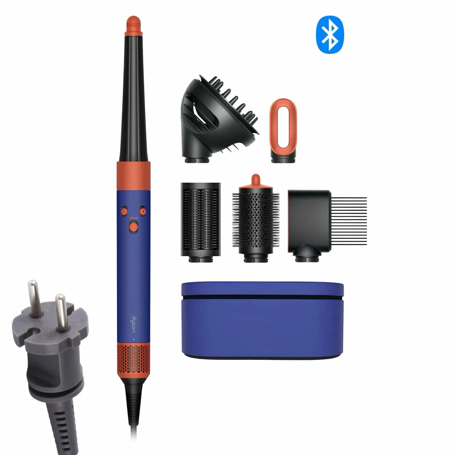 Фен-стайлер Dyson Airwrap Complete Long and Diffuse i.d. HS08 (Curly+Coily), vinca blue/topaz orange, EU вилка РФ - изображение №2