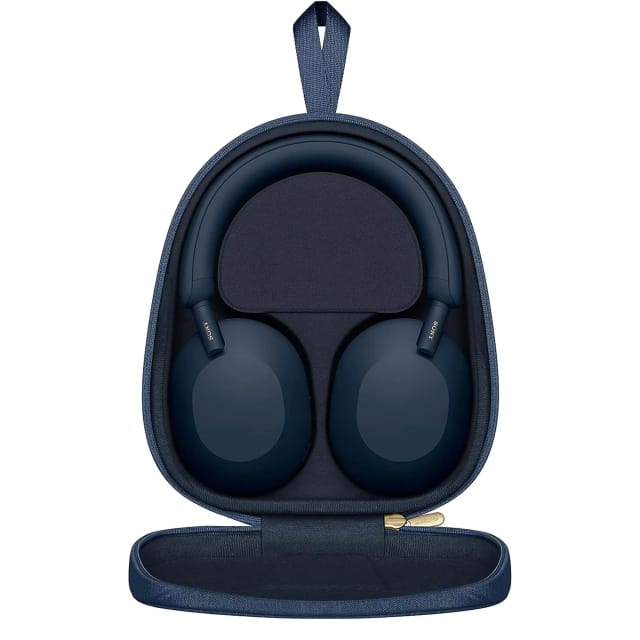 Беспроводные, полноразмерные наушники Sony WH-1000XM5, Blue, с шумоподавлением - изображение №5