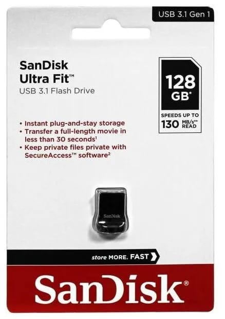 Флешка SanDisk 128GB CZ430 Ultra Fit черный USB 3.1 - изображение №5