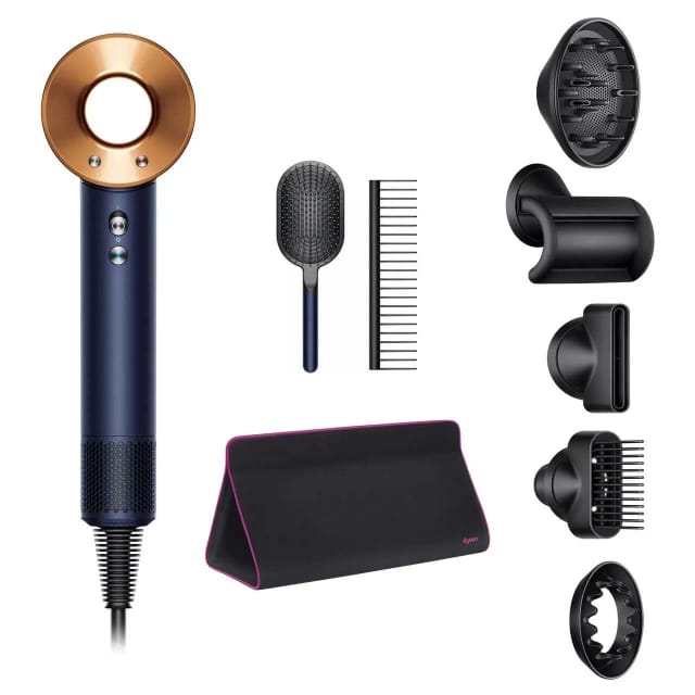 Фен Dyson Supersonic HD08 Blue/Cooper, мотор переменного тока, 3 режима, ионизация, с кейсом - изображение №1